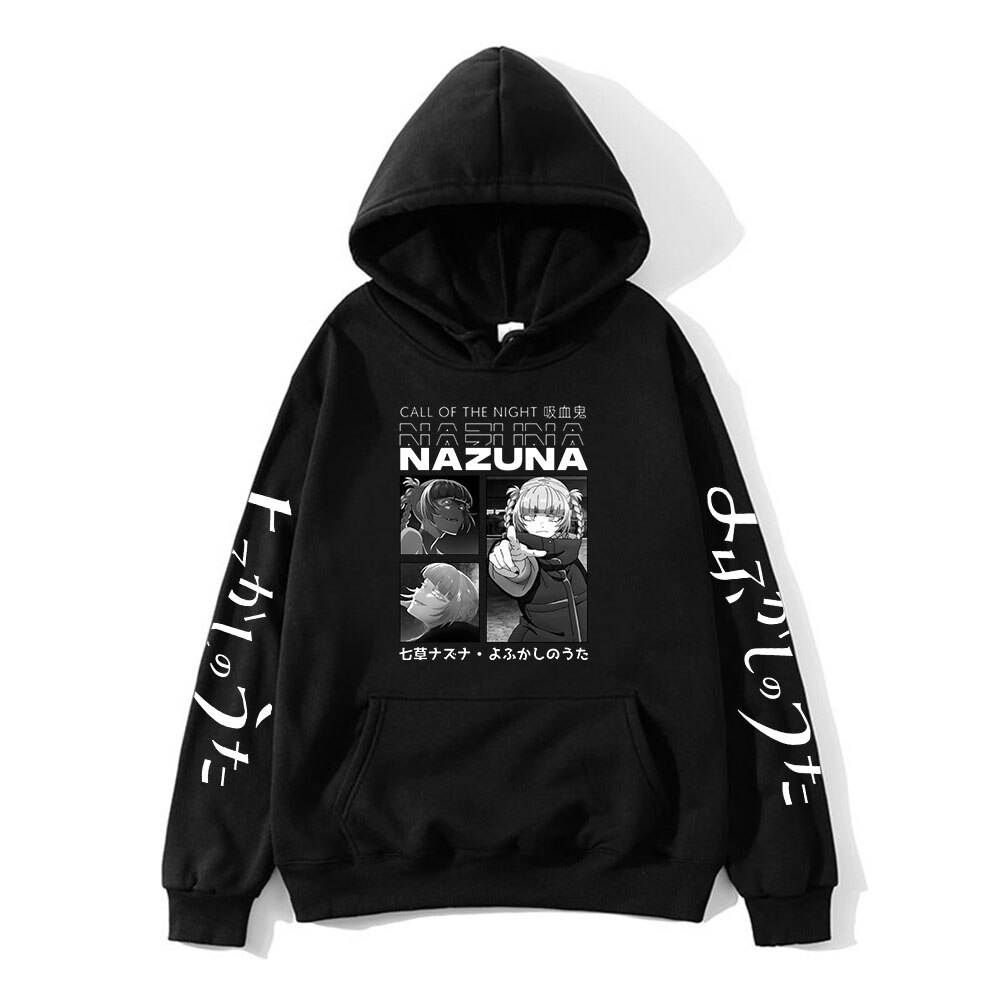 Nazuna Japanese Hoodie Call of The Night Anime Sweatshirt Graphic Clothing  Yofukashi No Uta Mens Top 